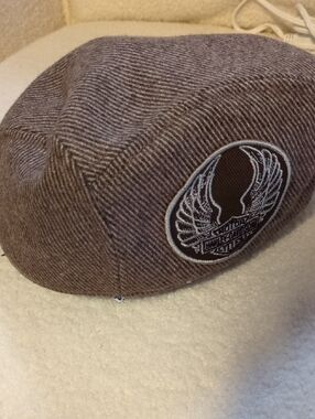 Harley-Davidson Brown Pinstripe Newsboy Cap with Embroidered Patch